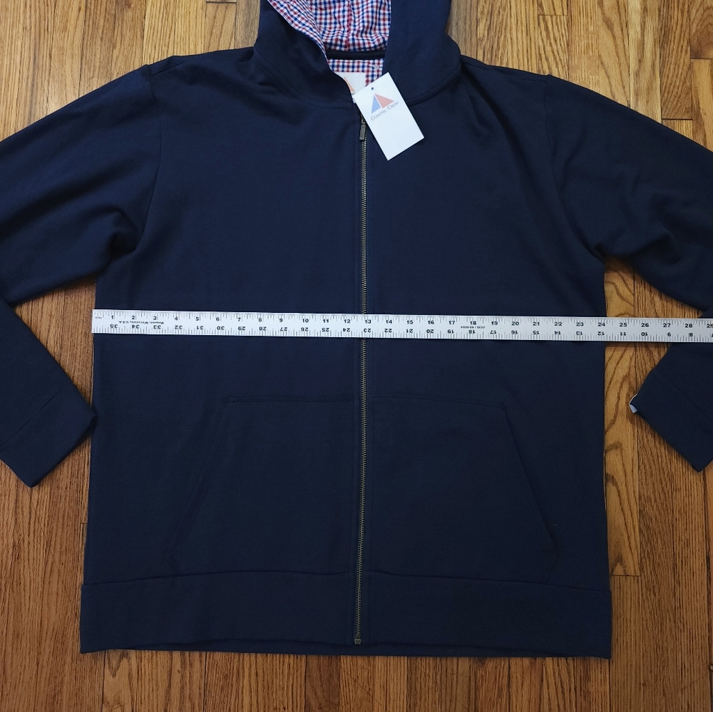 Coastal Crew Mens Hoodie Full Zip Size XXL Blue NEW - Picture 4 of 7